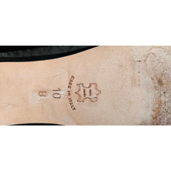 Vintage Isaac Mizrahi Pointed Toe Slip On Suede Pump‎ Heels Women Size 10B Black - Picture 7 of 9